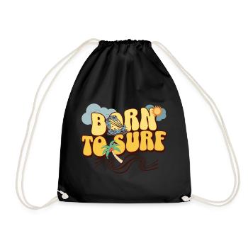 Born To Surf - Turnbeutel - Schwarz - Vorne
