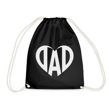 Typographie du cœur de papa pour les papas et les papas - Sac de sport léger - noir - Devant
