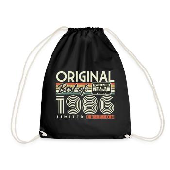 Cadeau vintage rétro pour le 40e anniversaire vintage 1986 - Sac de sport léger - noir - Devant