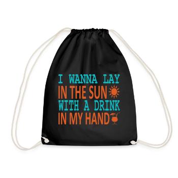 Lay in sun drink in hand - Drawstring Bag - black - Front