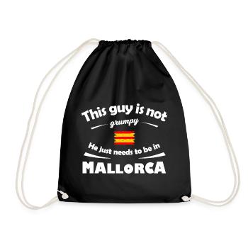 Mallorca Inselglück – Nicht Grumpy - Turnbeutel - Schwarz - Vorne