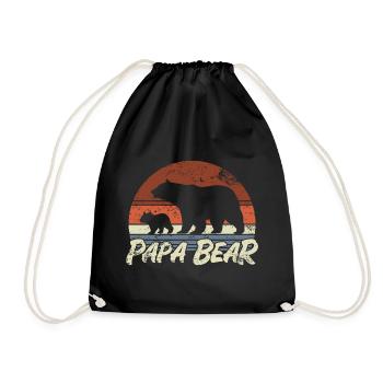Papa Bear - Vater Vatertag Geschenk - Turnbeutel - Schwarz - Vorne
