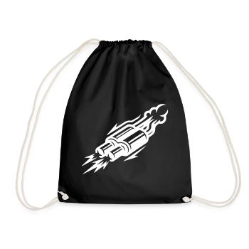 Exhaust Symbol Kmh - Drawstring Bag - black - Front