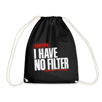 Attention : je n’ai pas de filtre sarcasme ironie humour - Sac de sport léger - noir - Devant