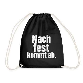 Schrauber Spruch Nach fest kommt ab Handwerker - Turnbeutel - Schwarz - Vorne