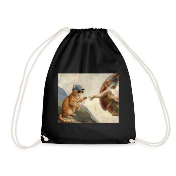 Chat gifle la main de Dieu Mème des chats drôles - Sac de sport léger - noir - Devant