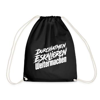 Weitermachen Humor - Turnbeutel - Schwarz - Vorne