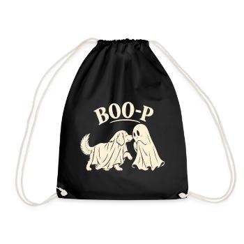 Boo-P Dog Ghost Halloween Retro Dog Lover Gift - Turnbeutel - Schwarz - Vorne