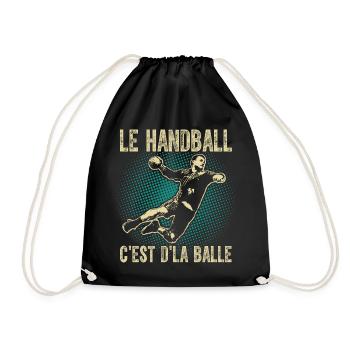 Le handball c'est d'la balle - Sac de sport léger - noir - Devant