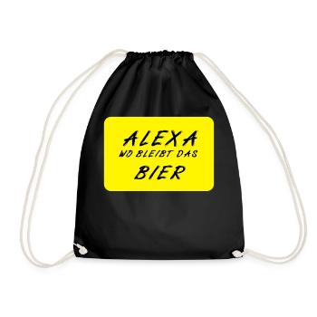 Bier - Turnbeutel - Schwarz - Vorne