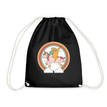 Chemise de licorne fun, cadeau animaux paresseux - Sac de sport léger - noir - Devant