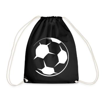 Ball Fußball Symbol Logo Icon Verein Grafik - Turnbeutel - Schwarz - Vorne
