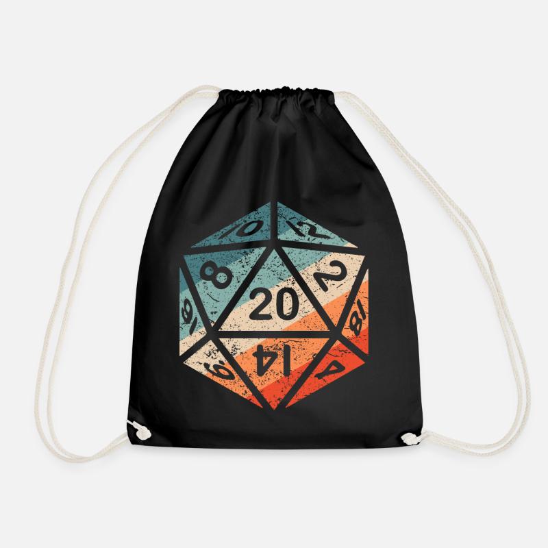 Würfel Brettspiel Drachen Gamer Geschenk RPG D20 - Turnbeutel - Schwarz