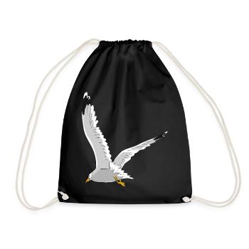 Möwe im Flug - Turnbeutel - Schwarz - Vorne
