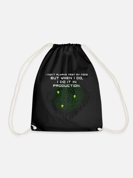 test ki Hackcode nerd joke spruch pc programmierer - Turnbeutel - Schwarz
