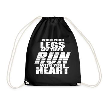 Courez avec votre coeur Courir T-shirt - Sac de sport léger - noir - Devant