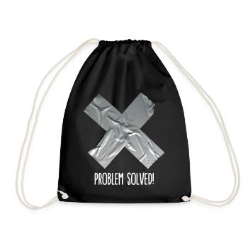 Problem solved (place on black item) - Drawstring Bag - black - Front
