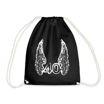 Birthday 40 years - Drawstring Bag - black - Front