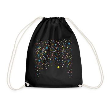Silvester. Colorful confetti with stars. - Drawstring Bag - black - Front