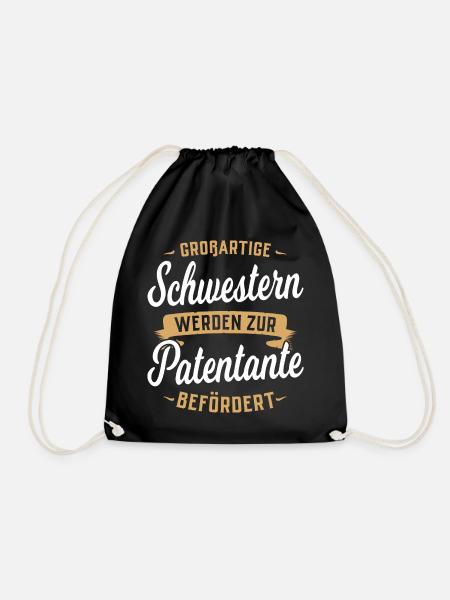 Großartige Schwestern werden zur Patentante... - Turnbeutel - Schwarz