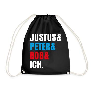 Die Drei ??? Justus& Peter& Bob& Ich - Turnbeutel - Schwarz - Vorne