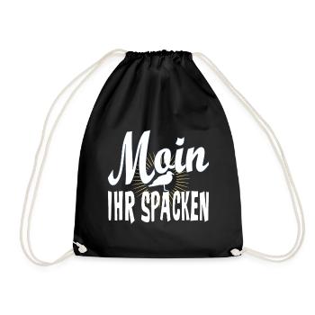 Norddeutsch Möwe - Moin ihr Spacken Oder was? - Turnbeutel - Schwarz - Vorne