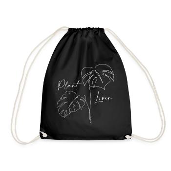 Plant Lover Monstera - Drawstring Bag - black - Front