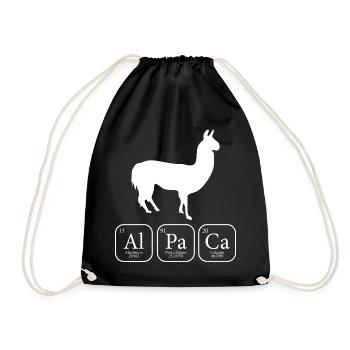 Alpaca Alpaka Lama Periodensystem Shirt - Turnbeutel - Schwarz - Vorne