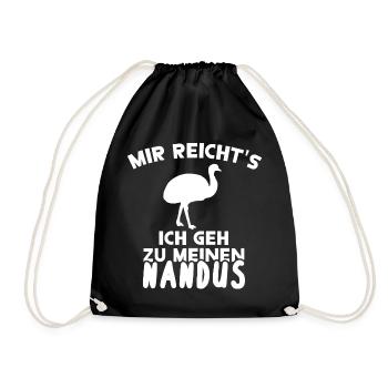 Nandu Besitzer Farm Reiten Laufvogel Geschenk - Turnbeutel - Schwarz - Vorne