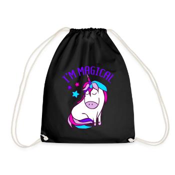 Einhorn Einhörner Magie - Turnbeutel - Schwarz - Vorne