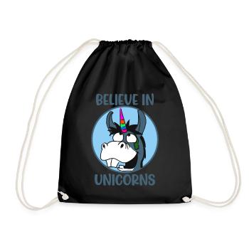 Glaube Einhorn Einhörner - Turnbeutel - Schwarz - Vorne