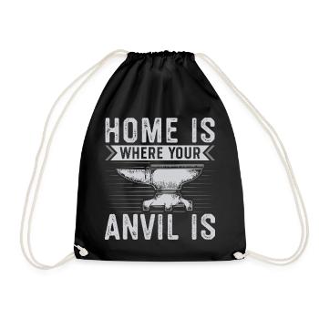 Anvil gift for blacksmith | Blacksmith Farrier - Drawstring Bag - black - Front