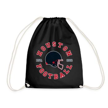 Houston Football Retro Logo - Turnbeutel - Schwarz - Vorne
