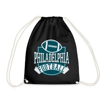 Philadelphia Football Emblem Motif - Drawstring Bag - black - Front