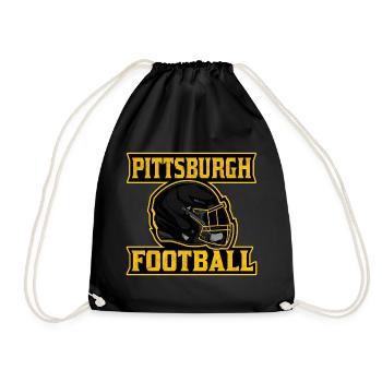 Pittsburgh Football Helm Logo - Turnbeutel - Schwarz - Vorne