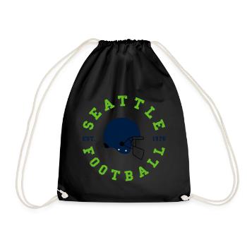 Seattle Football Vintage Helmet - Drawstring Bag - black - Front