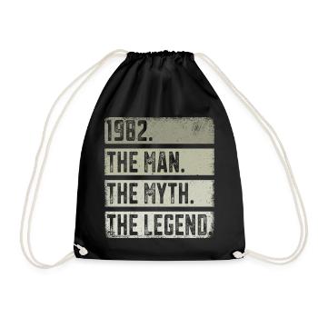 Born 1982 Man Myth Legend Birthday - Drawstring Bag - black - Front