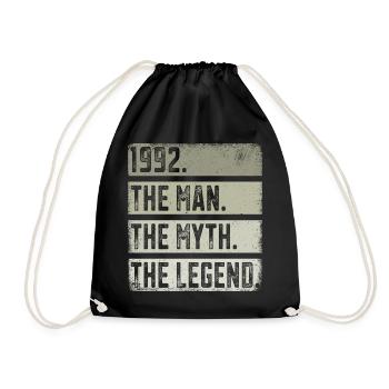 Né en 1992 Homme Mythe Légende Anniversaire - Sac de sport léger - noir - Devant
