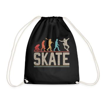 Skateboarder Evolution Skater Skateboard und Skate - Turnbeutel - Schwarz - Vorne