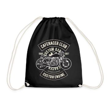 CAFERACER CLUB MOTO GARAGE RÉTRO VINTAGE MOTIF - Sac de sport léger - noir - Devant