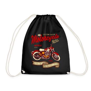 RÉTRO POWER MOTO CAFERACER BIKER RIDER MOTIF - Sac de sport léger - noir - Devant