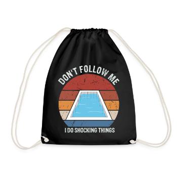 Pool Guy Design for PoolBoy and Pool Cleaner - Drawstring Bag - black - Front