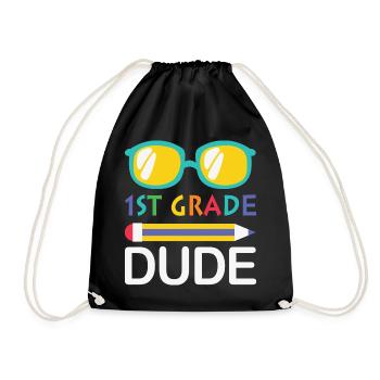 1. Klasse Dude Rainbow Girls Boys Teacher Team - Turnbeutel - Schwarz - Vorne