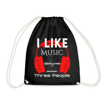 J’aime la musique et peut-être trois personnes - texte drôle - Sac de sport léger - noir - Devant