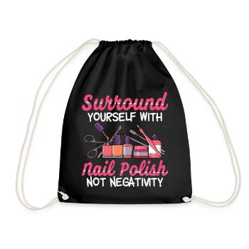 Peindre les ongles - Sac de sport léger - noir - Devant