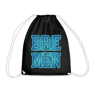Bremen Germany City 3D Font Skyline - Drawstring Bag - black - Front