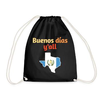 Guatemaltekisch-texanisches Design für Einwanderer - Turnbeutel - Schwarz - Vorne