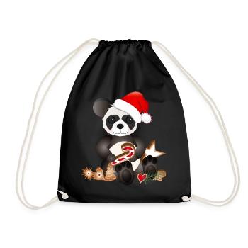 petit panda sucré pour Noël - Sac de sport léger - noir - Devant
