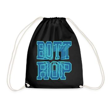 Bottrop Germany City 3D Font Skyline - Drawstring Bag - black - Front