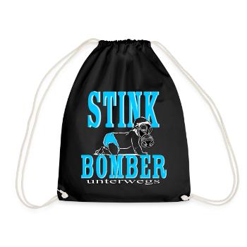 Stink Bomber on the Road Baby Boy Boy Diaper Blue - Drawstring Bag - black - Front